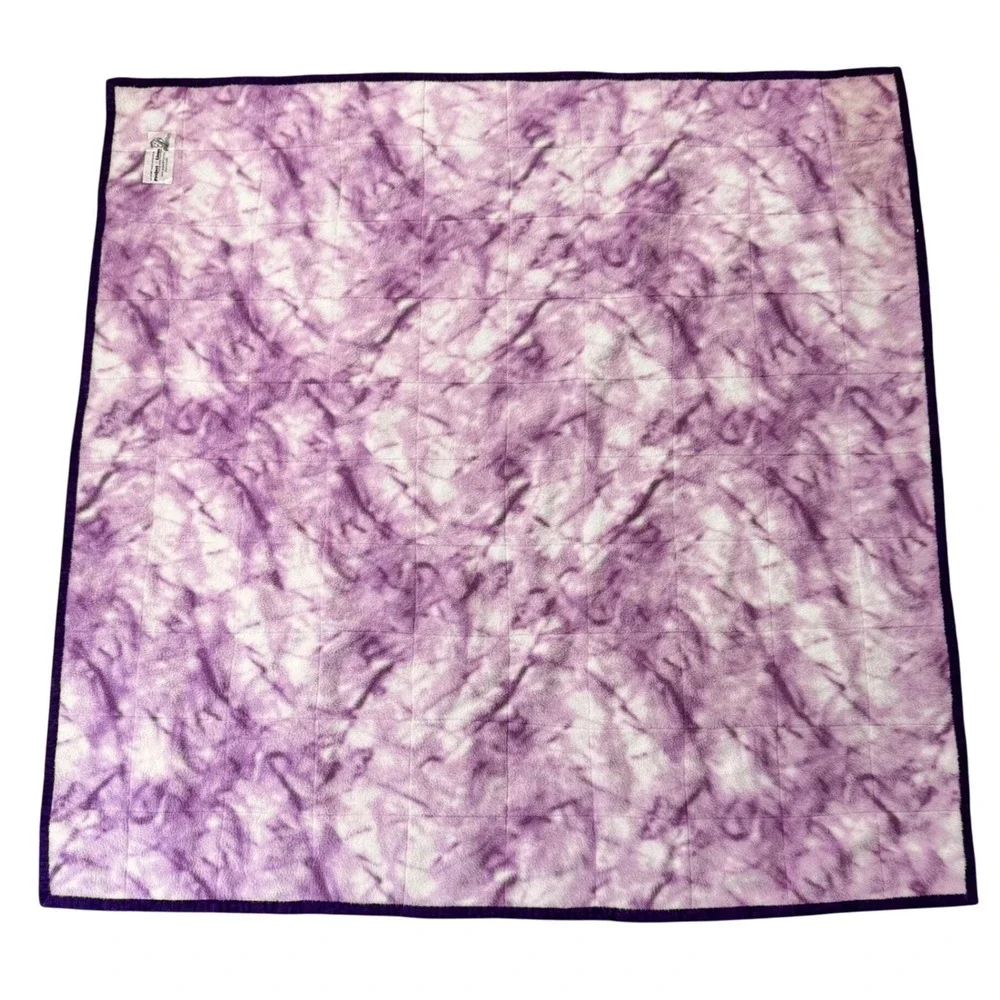 Handmade Dinosaur Patchwork Quilt Kids Square Blanket Fleece Back Purple 34x34‎